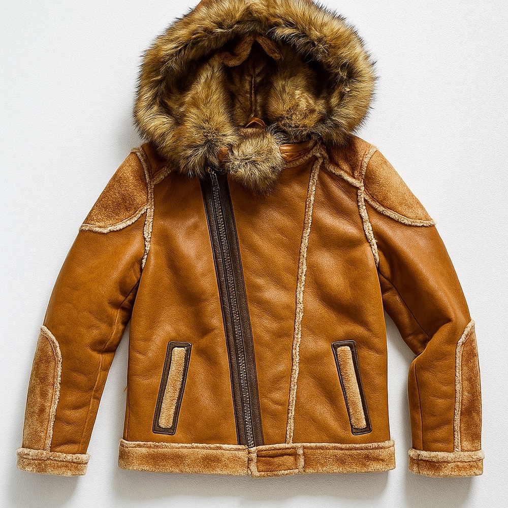 Jordan Craig Brown Faux Fur Hooded Puffer Jacket